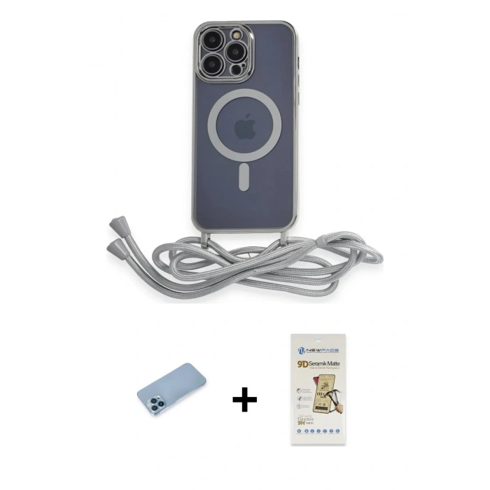 MARSİLYAN™- iPhone 12 Pro Max Kılıf Eksen Özel Seri - Siyah Mat Seramik Nano Ekran Koruyucu + Shine Kamera Lens Koruma Cam - MI