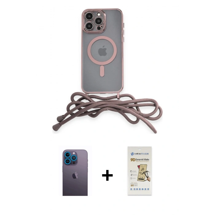 MARSİLYAN™- iPhone 12 Pro Max Kılıf Eksen Özel Seri - Siyah Mat Seramik Nano Ekran Koruyucu + Neon Fosforlu Kamera Lens - MI