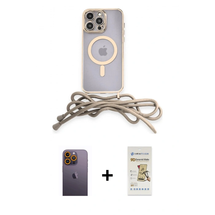 MARSİLYAN™- iPhone 12 Pro Max Kılıf Eksen Özel Seri - Siyah Mat Seramik Nano Ekran Koruyucu + Neon Fosforlu Kamera Lens - SI