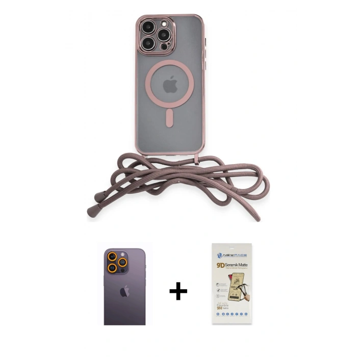 MARSİLYAN™- iPhone 12 Pro Max Kılıf Eksen Özel Seri - Siyah Mat Seramik Nano Ekran Koruyucu + Neon Fosforlu Kamera Lens - SI