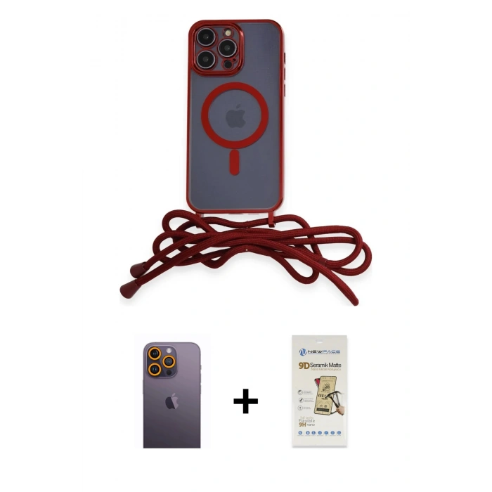 MARSİLYAN™- iPhone 12 Pro Max Kılıf Eksen Özel Seri - Siyah Mat Seramik Nano Ekran Koruyucu + Neon Fosforlu Kamera Lens - SI