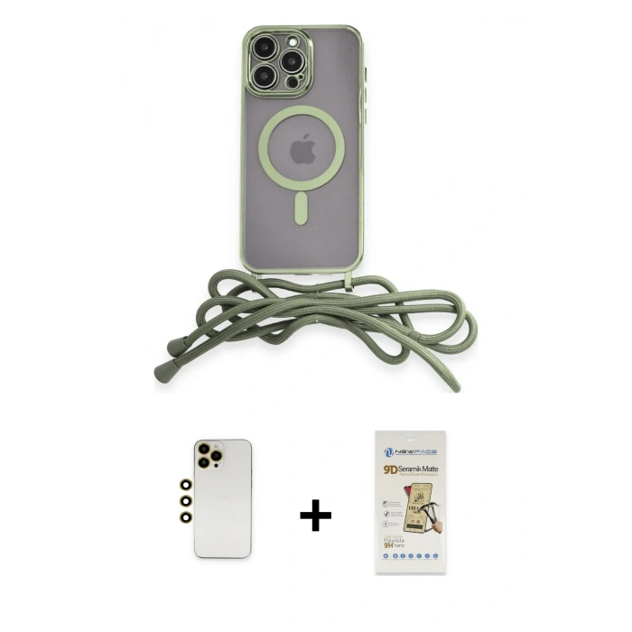 MARSİLYAN™- iPhone 12 Pro Max Kılıf Eksen Özel Seri - Siyah Mat Seramik Nano Ekran Koruyucu + Shine Kamera Lens - GD