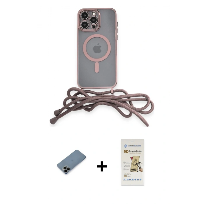 MARSİLYAN™- iPhone 12 Pro Max Kılıf Eksen Özel Seri - Siyah Mat Seramik Nano Ekran Koruyucu + Shine Kamera Lens Koruma Cam - SH