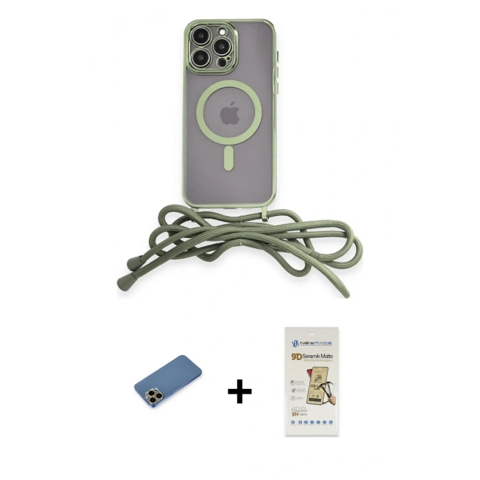 MARSİLYAN™- iPhone 12 Pro Max Kılıf Eksen Özel Seri - Siyah Mat Seramik Nano Ekran Koruyucu + Shine Kamera Lens Koruma Cam - GD