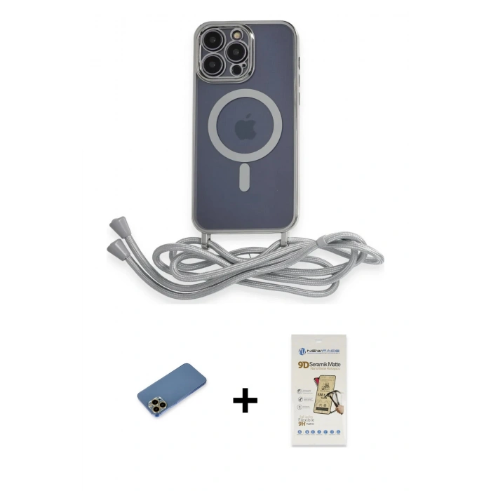 MARSİLYAN™- iPhone 12 Pro Max Kılıf Eksen Özel Seri - Siyah Mat Seramik Nano Ekran Koruyucu + Shine Kamera Lens Koruma Cam - GD