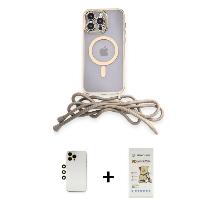 MARSİLYAN™- iPhone 12 Pro Max Kılıf Eksen Özel Seri - Siyah Mat Seramik Nano Ekran Koruyucu + Shine Kamera Lens - GD