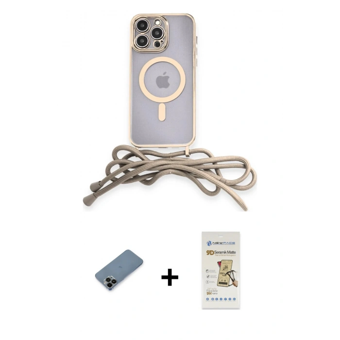 MARSİLYAN™- iPhone 12 Pro Max Kılıf Eksen Özel Seri - Siyah Mat Seramik Nano Ekran Koruyucu + Shine Kamera Lens Koruma Cam - SH