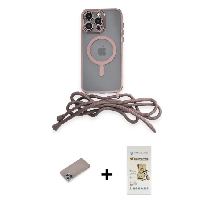 MARSİLYAN™- iPhone 12 Pro Max Kılıf Eksen Özel Seri - Siyah Mat Seramik Nano Ekran Koruyucu + Shine Kamera Lens Koruma Cam - SABE