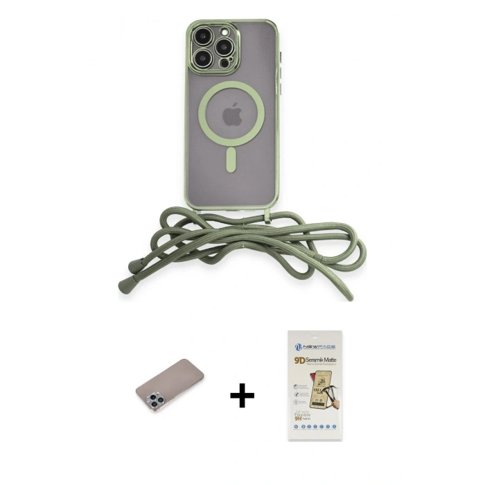 MARSİLYAN™- iPhone 12 Pro Max Kılıf Eksen Özel Seri - Siyah Mat Seramik Nano Ekran Koruyucu + Shine Kamera Lens Koruma Cam - SABE