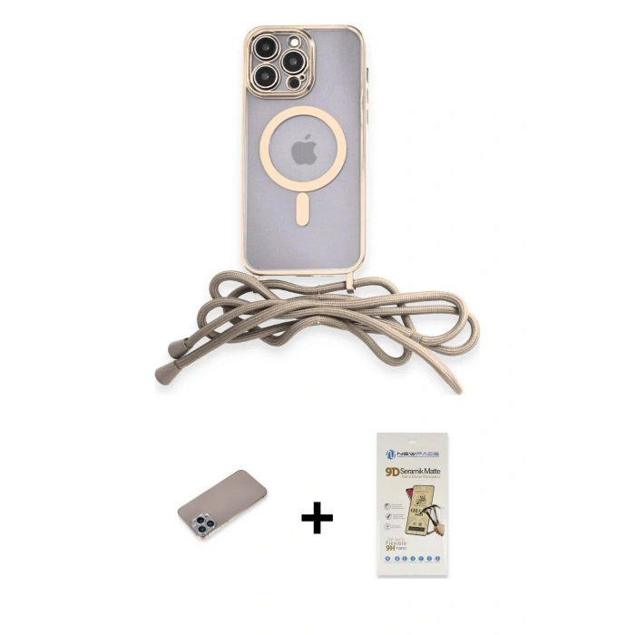 MARSİLYAN™- iPhone 12 Pro Max Kılıf Eksen Özel Seri - Siyah Mat Seramik Nano Ekran Koruyucu + Shine Kamera Lens Koruma Cam - SABE