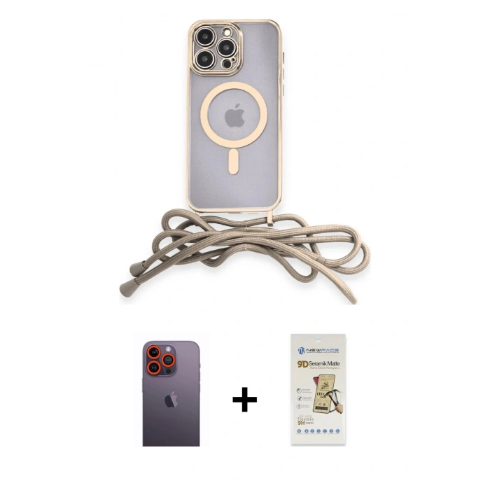 MARSİLYAN™- iPhone 12 Pro Max Kılıf Eksen Özel Seri - Siyah Mat Seramik Nano Ekran Koruyucu + Neon Fosforlu Kamera Lens - TU