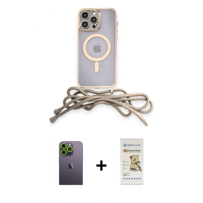MARSİLYAN™- iPhone 12 Pro Max Kılıf Eksen Özel Seri - Siyah Mat Seramik Nano Ekran Koruyucu + Neon Fosforlu Kamera Lens - YL