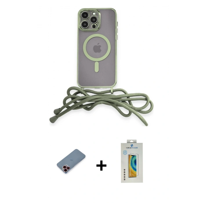 MARSİLYAN™- iPhone 12 Pro Max Kılıf Eksen Özel Seri - Siyah Polymer Nano Ekran Koruyucu + Metal Kamera Lens Koruma Cam - KI