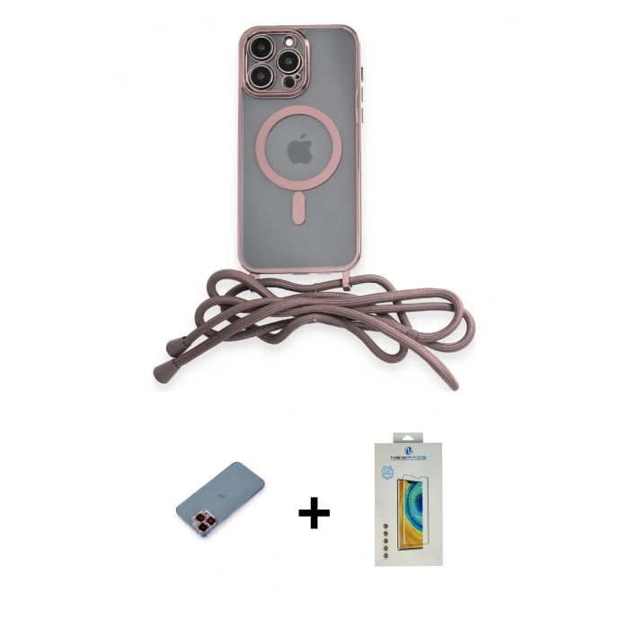 MARSİLYAN™- iPhone 12 Pro Max Kılıf Eksen Özel Seri - Siyah Polymer Nano Ekran Koruyucu + Metal Kamera Lens Koruma Cam - KI