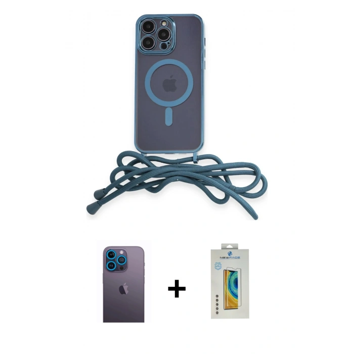 MARSİLYAN™- iPhone 12 Pro Max Kılıf Eksen Özel Seri - Siyah Polymer Nano Ekran Koruyucu + Neon Fosforlu Kamera Lens - MI