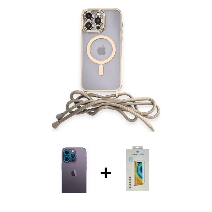 MARSİLYAN™- iPhone 12 Pro Max Kılıf Eksen Özel Seri - Siyah Polymer Nano Ekran Koruyucu + Neon Fosforlu Kamera Lens - MI