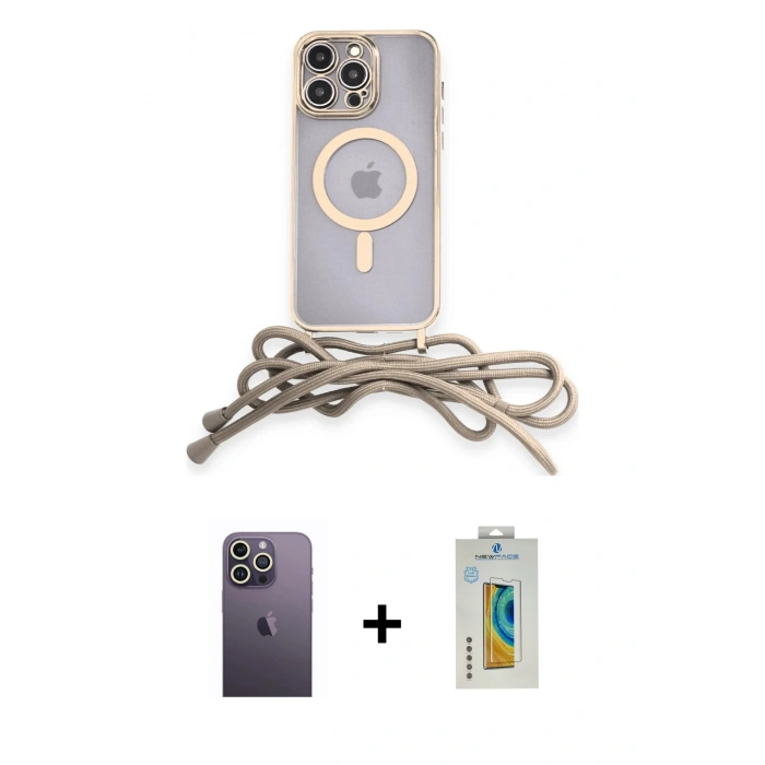 MARSİLYAN™- iPhone 12 Pro Max Kılıf Eksen Özel Seri - Siyah Polymer Nano Ekran Koruyucu + Neon Fosforlu Kamera Lens - BZ