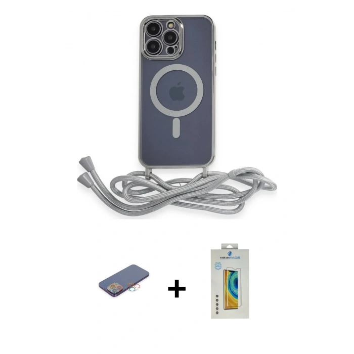 MARSİLYAN™- iPhone 12 Pro Max Kılıf Eksen Özel Seri - Siyah Polymer Nano Ekran Koruyucu + Renkli Kamera Lens Koruma Cam - PE