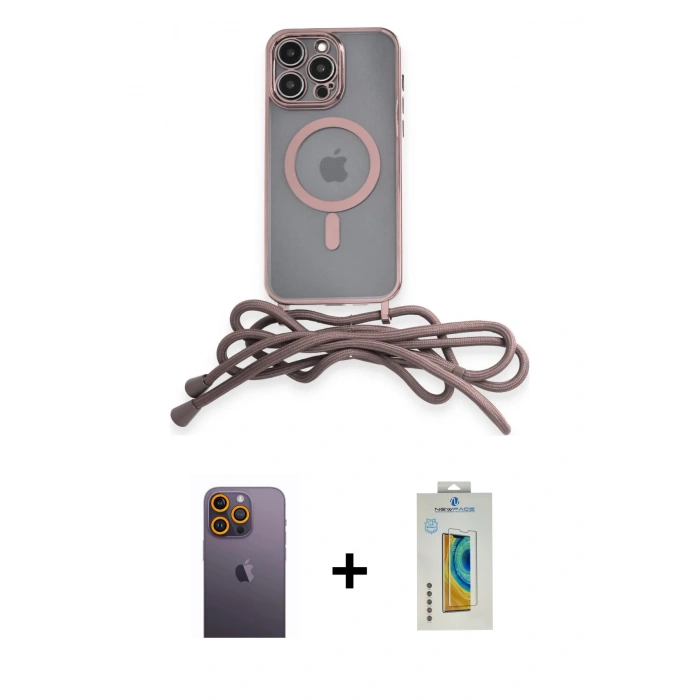 MARSİLYAN™- iPhone 12 Pro Max Kılıf Eksen Özel Seri - Siyah Polymer Nano Ekran Koruyucu + Sarı Neon Fosforlu Kamera Lens