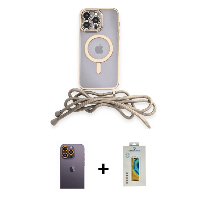 MARSİLYAN™- iPhone 12 Pro Max Kılıf Eksen Özel Seri - Siyah Polymer Nano Ekran Koruyucu + Sarı Neon Fosforlu Kamera Lens