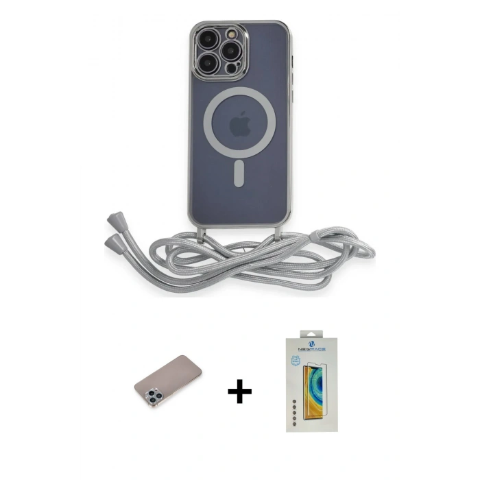 MARSİLYAN™- iPhone 12 Pro Max Kılıf Eksen Özel Seri - Siyah Polymer Nano Ekran Koruyucu + Shine Kamera Lens Koruma Cam - SABE