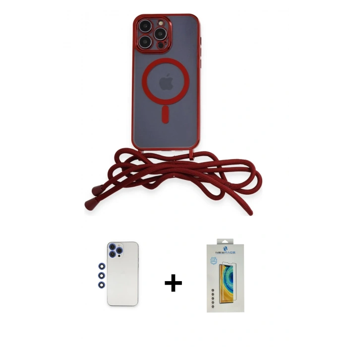 MARSİLYAN™- iPhone 12 Pro Max Kılıf Eksen Özel Seri - Siyah Polymer Nano Ekran Koruyucu + Shine Kamera Lens - LT