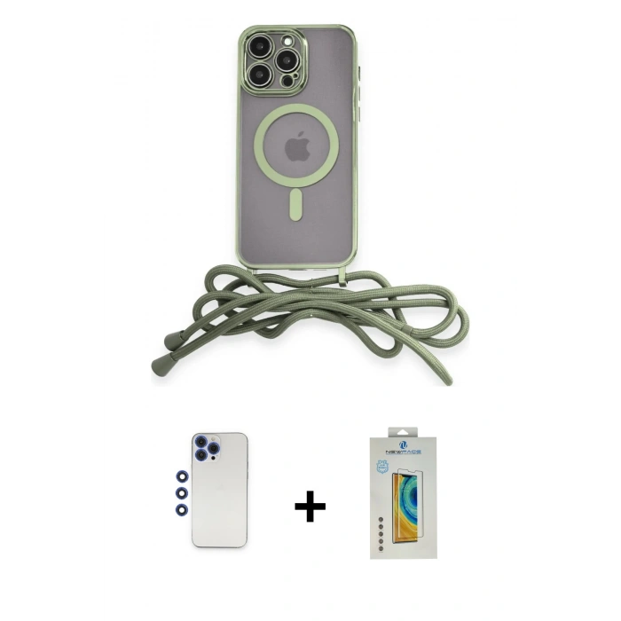 MARSİLYAN™- iPhone 12 Pro Max Kılıf Eksen Özel Seri - Siyah Polymer Nano Ekran Koruyucu + Shine Kamera Lens - LT