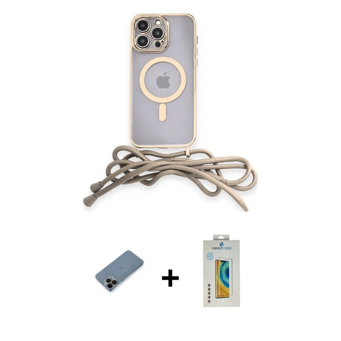 MARSİLYAN™- iPhone 12 Pro Max Kılıf Eksen Özel Seri - Siyah Polymer Nano Ekran Koruyucu + Shine Kamera Lens Koruma Cam - SH