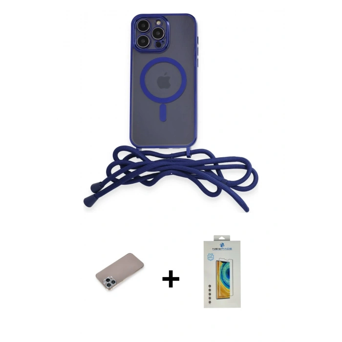 MARSİLYAN™- iPhone 12 Pro Max Kılıf Eksen Özel Seri - Siyah Polymer Nano Ekran Koruyucu + Shine Kamera Lens Koruma Cam - SABE