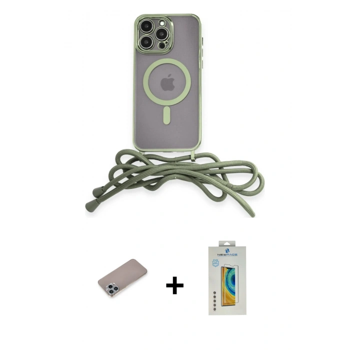 MARSİLYAN™- iPhone 12 Pro Max Kılıf Eksen Özel Seri - Siyah Polymer Nano Ekran Koruyucu + Shine Kamera Lens Koruma Cam - SABE