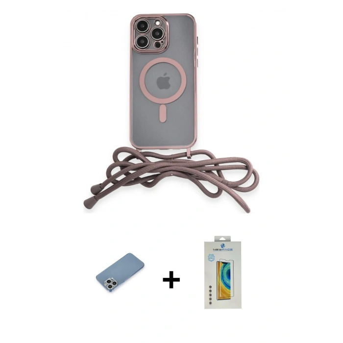 MARSİLYAN™- iPhone 12 Pro Max Kılıf Eksen Özel Seri - Siyah Polymer Nano Ekran Koruyucu + Shine Kamera Lens Koruma Cam - GS