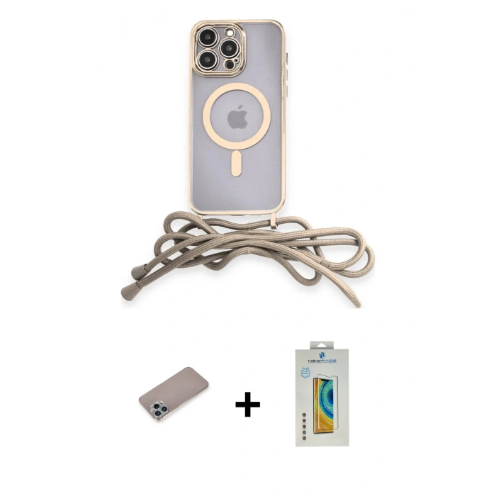MARSİLYAN™- iPhone 12 Pro Max Kılıf Eksen Özel Seri - Siyah Polymer Nano Ekran Koruyucu + Shine Kamera Lens Koruma Cam - SABE