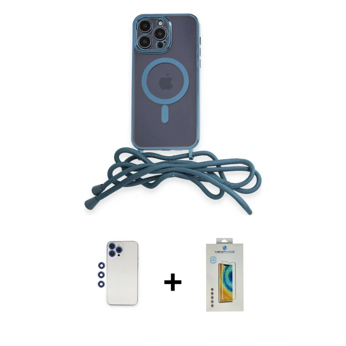 MARSİLYAN™- iPhone 12 Pro Max Kılıf Eksen Özel Seri - Siyah Polymer Nano Ekran Koruyucu + Shine Kamera Lens - LT