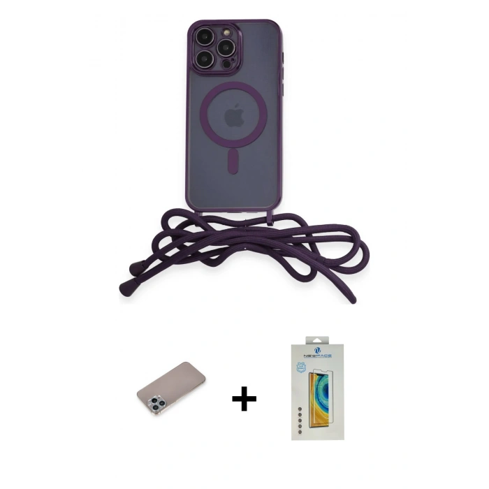 MARSİLYAN™- iPhone 12 Pro Max Kılıf Eksen Özel Seri - Siyah Polymer Nano Ekran Koruyucu + Shine Kamera Lens Koruma Cam - SABE