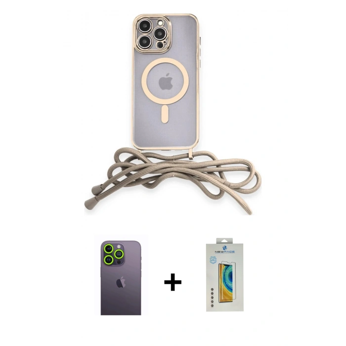 MARSİLYAN™- iPhone 12 Pro Max Kılıf Eksen Özel Seri - Siyah Polymer Nano Ekran Koruyucu + Neon Fosforlu Kamera Lens - YL