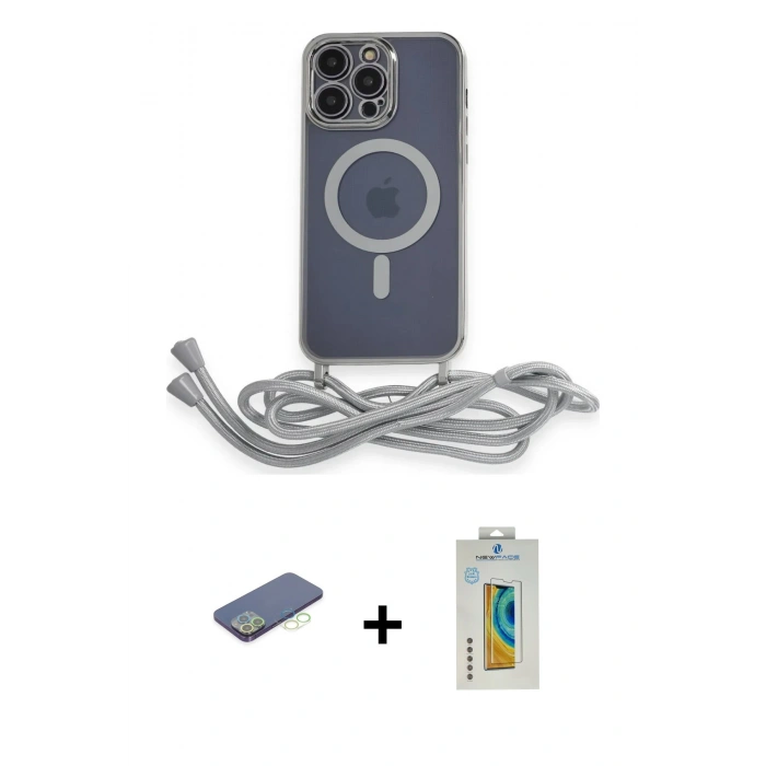 MARSİLYAN™- iPhone 12 Pro Max Kılıf Eksen Özel Seri - Siyah Polymer Nano Ekran Koruyucu + Yeşil Renkli Kamera Lens Koruma Cam