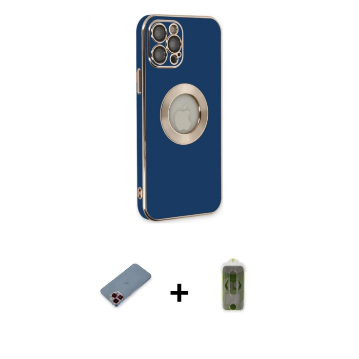 MARSİLYAN™- iPhone 12 Pro Max Kılıf İz Form Serisi - Siyah Joko Magic 5D Hayalet Cam + Metal Kamera Lens Koruma Cam - KI