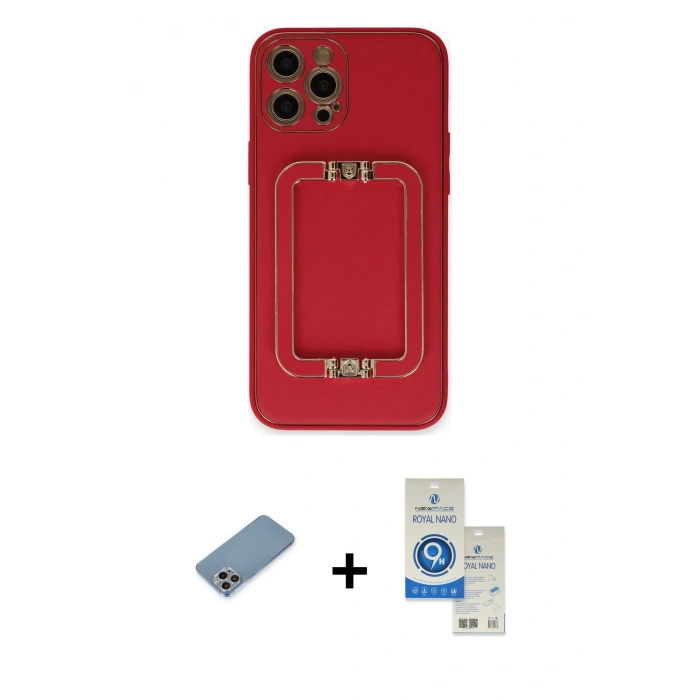 MARSİLYAN™- iPhone 12 Pro Max Kılıf Kozmos Minimal Prime - Şeffaf Royal Nano Ekran Koruyucu + Shine Kamera Lens Koruma Cam - GI