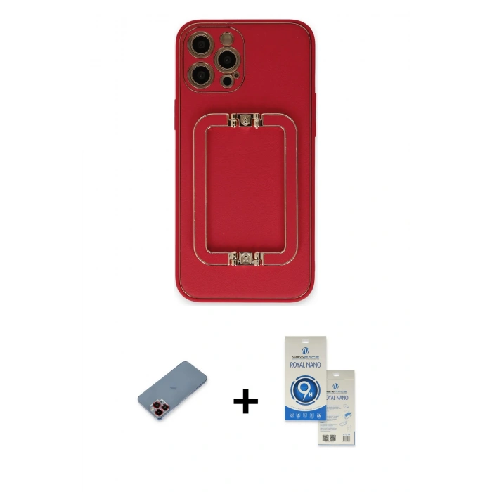 MARSİLYAN™- iPhone 12 Pro Max Kılıf Kozmos Minimal Prime - Şeffaf Royal Nano Ekran Koruyucu + Metal Kamera Lens Koruma Cam - KI