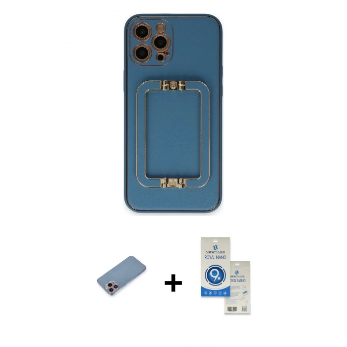 MARSİLYAN™- iPhone 12 Pro Max Kılıf Kozmos Minimal Prime - Şeffaf Royal Nano Ekran Koruyucu + Shine Kamera Lens Koruma Cam - PE