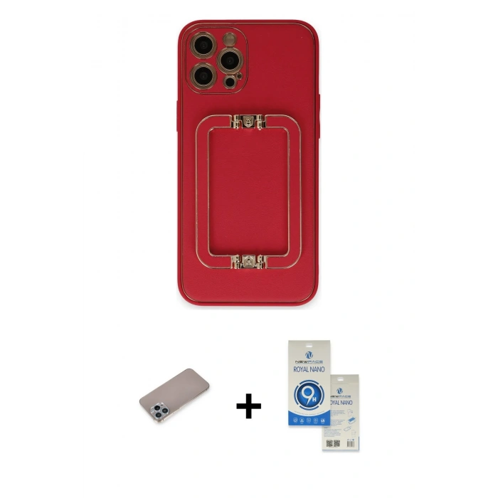 MARSİLYAN™- iPhone 12 Pro Max Kılıf Kozmos Minimal Prime - Şeffaf Royal Nano Ekran Koruyucu + Shine Kamera Lens Koruma Cam - SABE