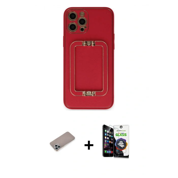 MARSİLYAN™- iPhone 12 Pro Max Kılıf Kozmos Minimal Prime - Şeffaf Temperli Cam Ekran Koruyucu + Shine Kamera Lens Koruma Cam - SABE