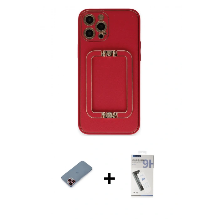 MARSİLYAN™- iPhone 12 Pro Max Kılıf Kozmos Minimal Prime - Şeffaf Uv Polymer Nano Ekran Koruyucu + Metal Kamera Lens Koruma Cam - KI