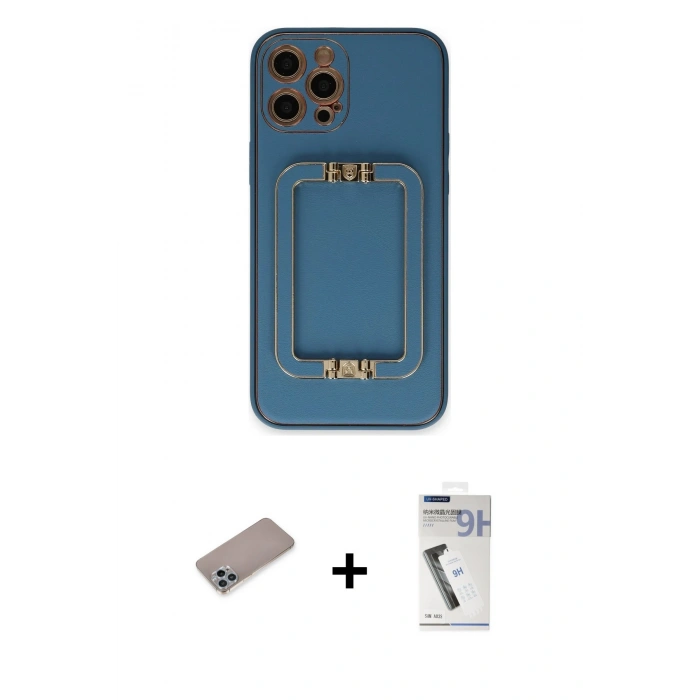 MARSİLYAN™- iPhone 12 Pro Max Kılıf Kozmos Minimal Prime - Şeffaf Uv Polymer Nano Ekran Koruyucu + Shine Kamera Lens Koruma Cam - SABE