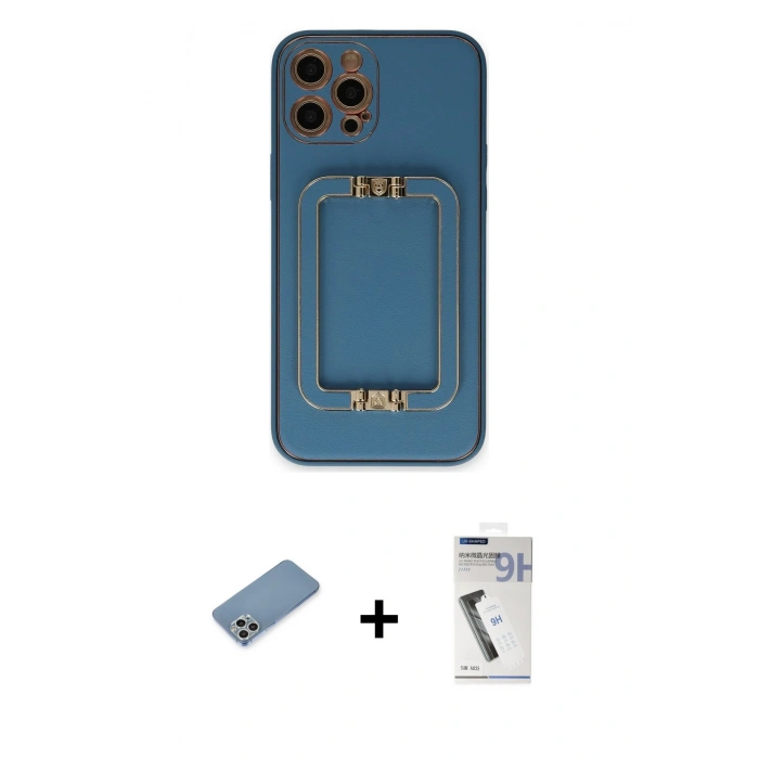 MARSİLYAN™- iPhone 12 Pro Max Kılıf Kozmos Minimal Prime - Şeffaf Uv Polymer Nano Ekran Koruyucu + Shine Kamera Lens Koruma Cam - GS