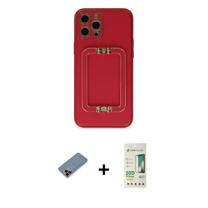 MARSİLYAN™- iPhone 12 Pro Max Kılıf Kozmos Minimal Prime - Siyah 20D Premium Cam Ekran Koruyucu + Metal Kamera Lens Koruma Cam - KI