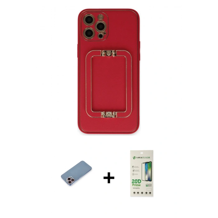 MARSİLYAN™- iPhone 12 Pro Max Kılıf Kozmos Minimal Prime - Siyah 20D Premium Cam Ekran Koruyucu + Shine Kamera Lens Koruma Cam - PE