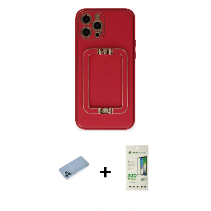 MARSİLYAN™- iPhone 12 Pro Max Kılıf Kozmos Minimal Prime - Siyah 20D Premium Cam Ekran Koruyucu + Shine Kamera Lens Koruma Cam - MI
