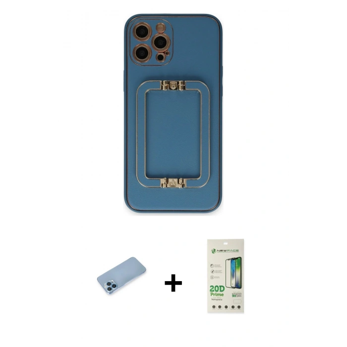 MARSİLYAN™- iPhone 12 Pro Max Kılıf Kozmos Minimal Prime - Siyah 20D Premium Cam Ekran Koruyucu + Shine Kamera Lens Koruma Cam - MI