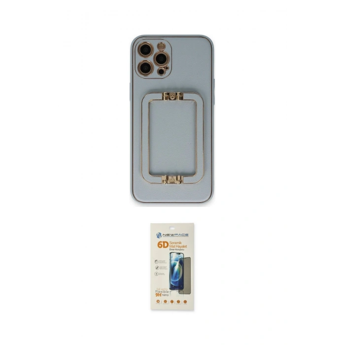 MARSİLYAN™- iPhone 12 Pro Max Kılıf Kozmos Minimal Prime - Siyah 6D Mat Seramik Hayalet Nano Ekran Koruyucu